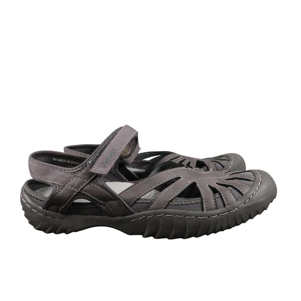 J Sport by Jambu Shoes Womens 9 Sandals Closed Toe Adjustable Sport Comfort Gray